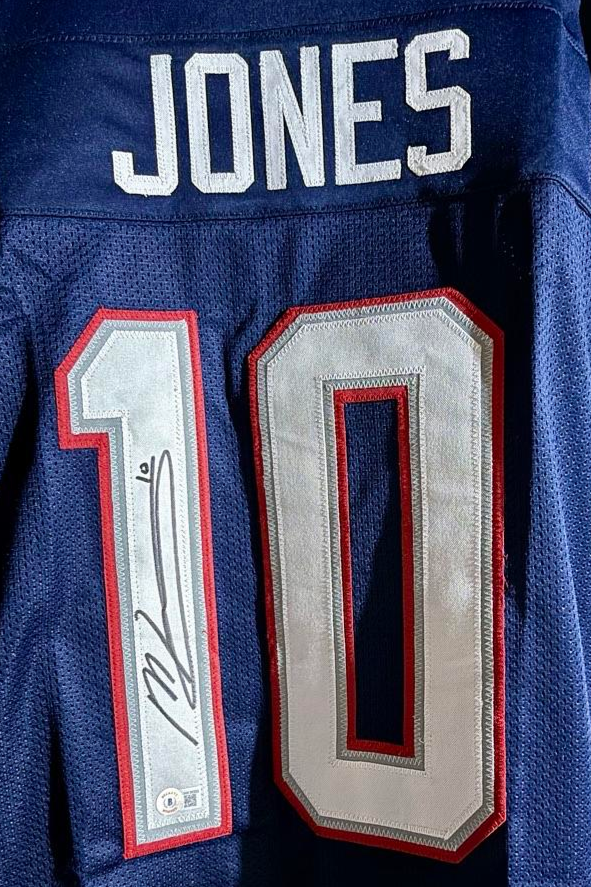 Mac Jones Signed Authentic Custom Patriots Blue Jersey - Beckett COA